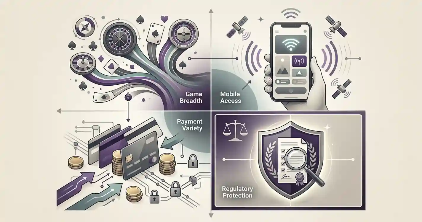 Decision matrix illustrating Extreme Spins product features and regulatory protection